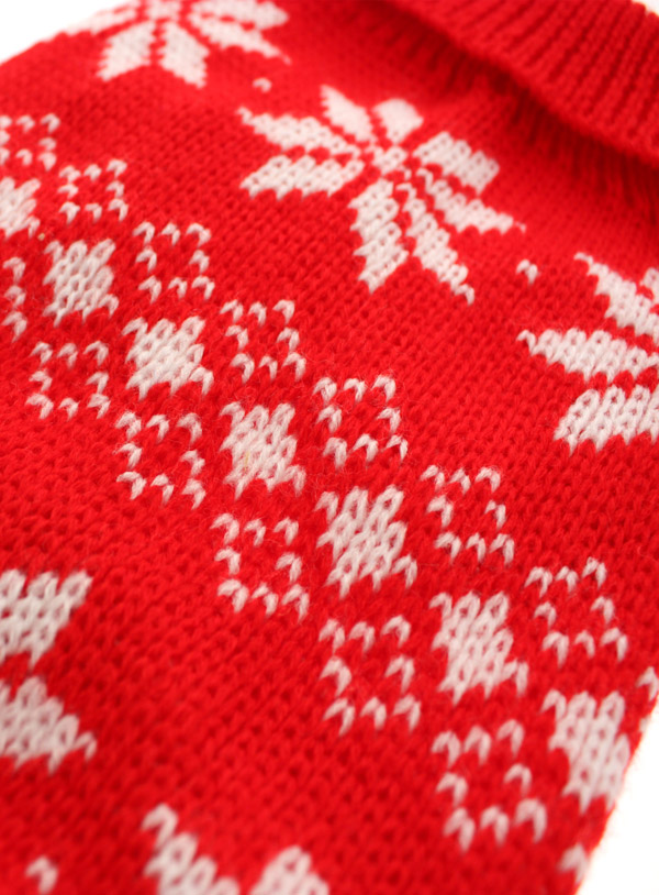 Red Snowflake Knitted Sweater | Dog Knitted Sweaters at Urban Pup