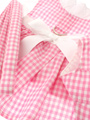 Pink Gingham / White Satin Ribbon Harness Dress, Lead & Hat