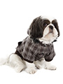Brown Checked Parka with Detachable Hood