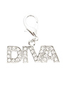 ''Diva'' Dog Collar Charm (Clear Crystals)