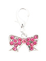 Ribbon Dog Collar Charm (Pink Crystals)