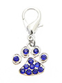 Little Paw Dog Collar Charm (Blue Crystals)