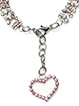 Love Heart Crystal Dog Necklace