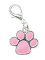 Pink Enamel Paw Dog Collar Charm