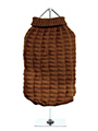 Chocolate Brown Waffle Textured Knitted Sweater