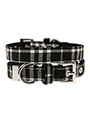 Black & White Tartan Fabric Collar