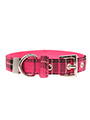 Fuschia Pink Tartan Fabric Collar