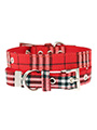 Red Checked Tartan Fabric Collar