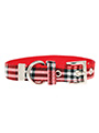 Red Checked Tartan Fabric Collar