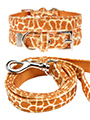 Giraffe Print Fabric Collar & Lead Set