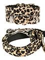 Leopard Print Fabric Collar & Lead Set