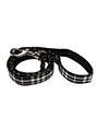 Black & White Tartan Fabric Collar & Lead Set