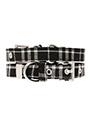 Black & White Tartan Fabric Collar & Lead Set