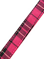 Fuschia Pink Tartan Fabric Collar & Lead Set