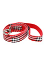 Red Checked Tartan Fabric Collar & Lead Set