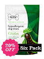 Six Pack - 80% Freshly Prepared Chicken Hypoallergenic Dog Treats (6 x 200g packs)