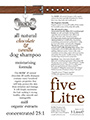 All Natural Chocolate & Vanilla Dog Shampoo (5 Litre Groomer's Range)
