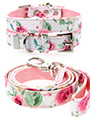 Pink Floral Cascade Fabric Collar & Lead Set