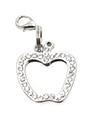 Apple Diamante Mirrored  Dog Collar Charm