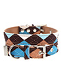 Brown & Blue Argyle Fabric Collar
