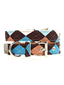Brown & Blue Argyle Fabric Collar