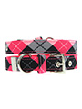 Pink Argyle Fabric Collar