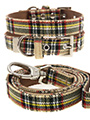 Brown Tartan Collar & Lead Set
