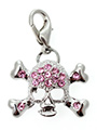 Pink Diamante Skull Dog Collar Charm