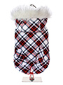 Red & White Plaid Tartan Fish Tail Parka