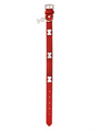 Red Leather Diamante Collar & Diamante Bone Charm