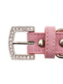 Pink Leather Diamante Collar / Diamante Bone Charm & Lead Set