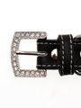 Black Leather Diamante Collar & Diamante Bone Charm