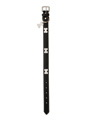 Black Leather Diamante Collar & Diamante Bone Charm