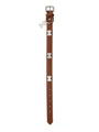 Brown Leather Diamante Collar & Diamante Bone Charm