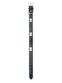 Blue Crocodile Leather Diamante Collar & Diamante Bone Charm