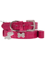 Bruiser's Legally Blonde Pink Leather Diamante Collar / Diamante Bone Charm & Lead Set