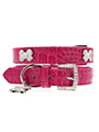 Bruiser's Legally Blonde Pink Leather Diamante Collar / Diamante Bone Charm & Lead Set