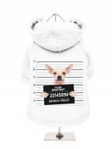 ''Police Mugshot - Chihuahua'' Fleece-Lined Dog Hoodie / Sweatshirt