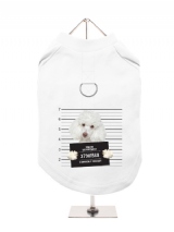 ''Police Mugshot - Poodle'' Harness-Lined Dog T-Shirt