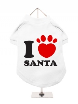 ''Christmas: I Love Santa'' Dog T-Shirt