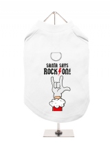 ''Christmas: Santa Says Rock On'' Harness-Lined Dog T-Shirt