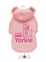 ''Worlds Cutest Yorkie'' Fleece-Lined Dog Hoodie / Sweatshirt