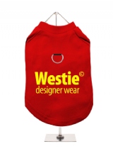 ''Westie Designer Wear'' Harness-Lined Dog T-Shirt