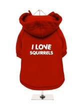 I LOVE | SQUIRRELS - Fleece-Lined Dog Hoodie / Sweatshirt